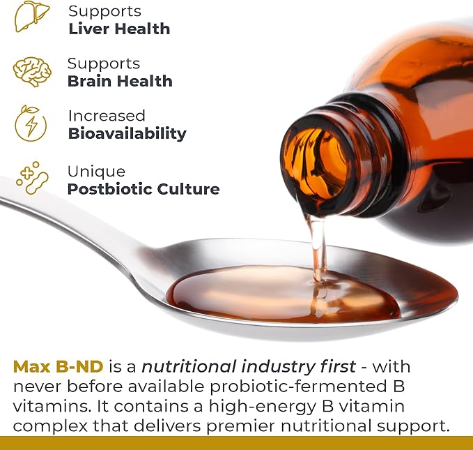 Premier Research Labs: Max B-ND Liquid Vitamin B-Complex for Liver & Brain Health - Sublingual Drops for Energy, Immune - 8 fl oz - Thiamin, B12, B6 & More - for Men, Women, Kids