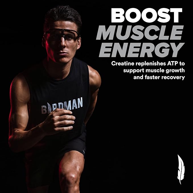 BIRDMAN Micronized Creatine Monohydrate Powder, Muscle Recovery, Caffeine Free, Creatine Pre Workout, Vegan, Post Workout, Gluten Free, Sugar Free | 200 Servings (5 Grams Each) | 2.2lb.
