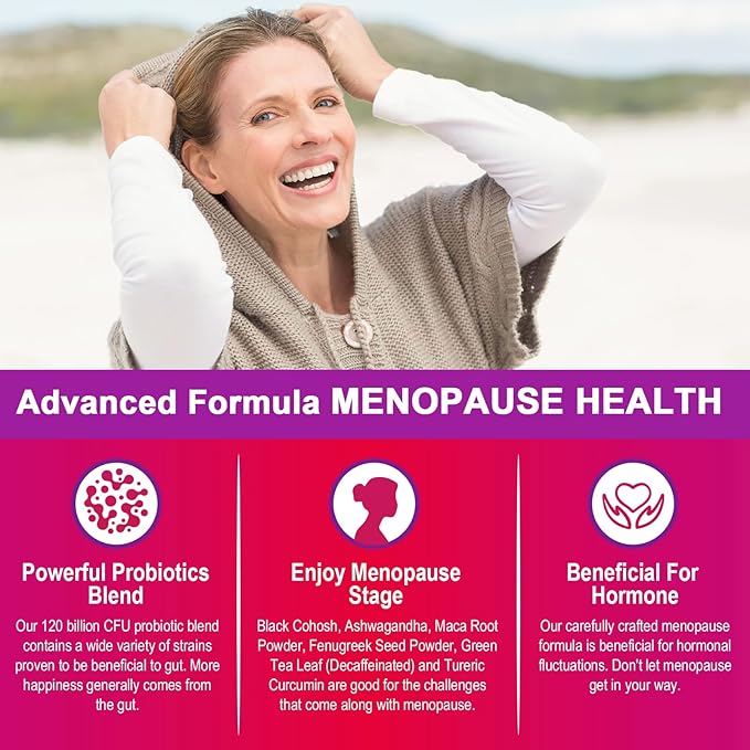Menopause Supplements for Women, 120 Billion CFU Probiotics for Women, All-Natural Probiotic Supplements for Menopause - 480 Herbal Capsules
