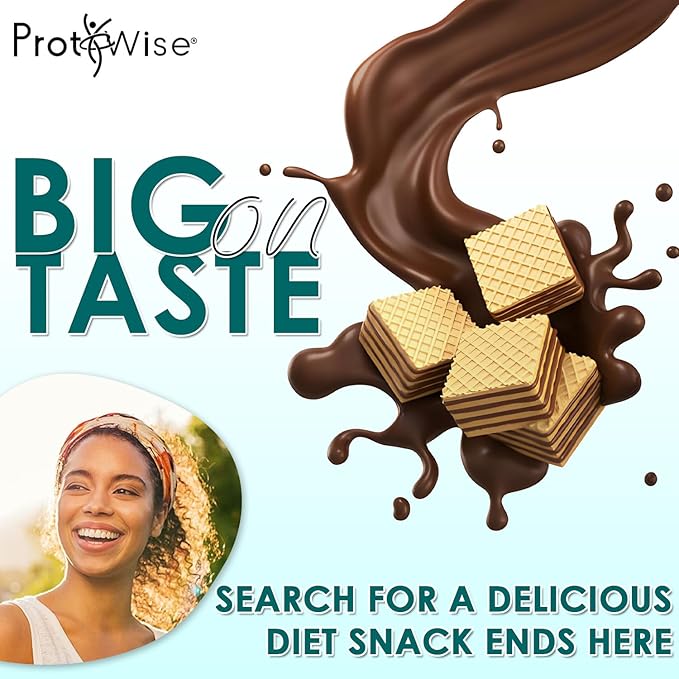 ProtiWise High Protein Wafers | Lemon | 15g Protein Per Serving, Low Carb, Low Sugar, High Fiber Snack | Gluten-Free, Keto-Friendly Diet for Hunger Control & Weight Loss | 5/Box