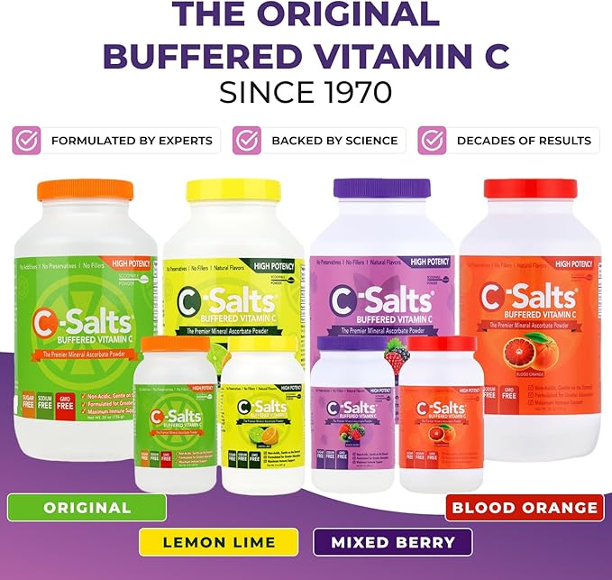 4000mg Vitamin C Powder Supplement - 100% Pure Buffered Powdered Drink with Ascorbate C - Potent Immune Support, Stomach-Friendly Absorption, Organic, Vegan, Sodium & Sugar-Free, Original 26oz