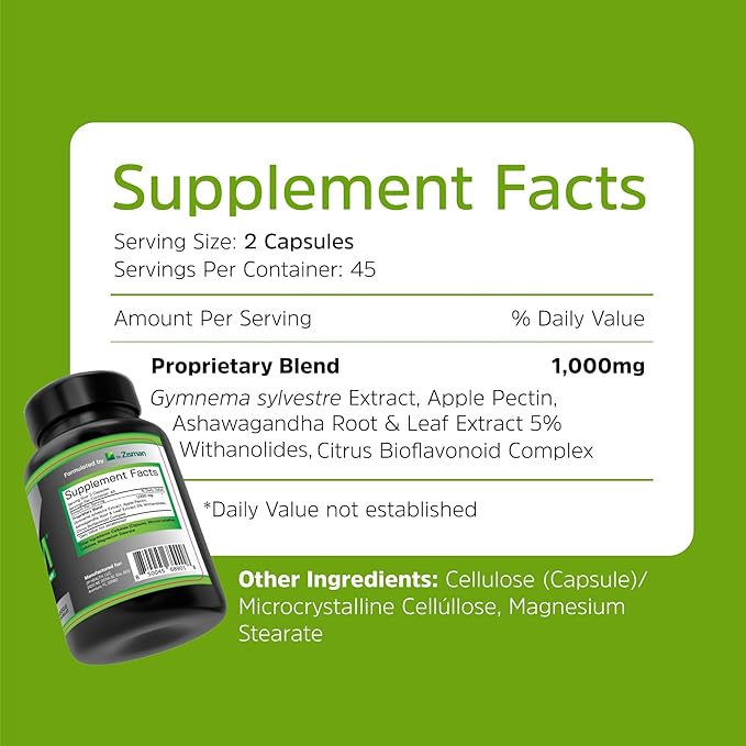 Zlim Appetite & Weight Control Dietary Supplement for Men and Women – Increase Fiber and Antioxidant Intake, Energy Booster, All Natural Ingredients (90 Veggie Capsules)