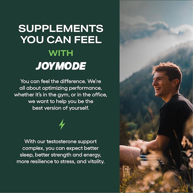 JOYMODE Testosterone Support Complex (90ct) -Natural Supplement for Men w/Ashwagandha, DIM, Magnesium, Zinc & Boron