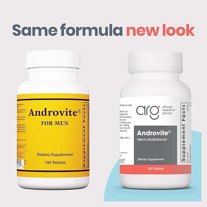 Optimox Androvite for Men - Magnesium Supplement for Men 500mg, Multimineral Supplement, Multivitamin Supplement, Vitamin C, Vitamin D3, Calcium-Free - 180 Count