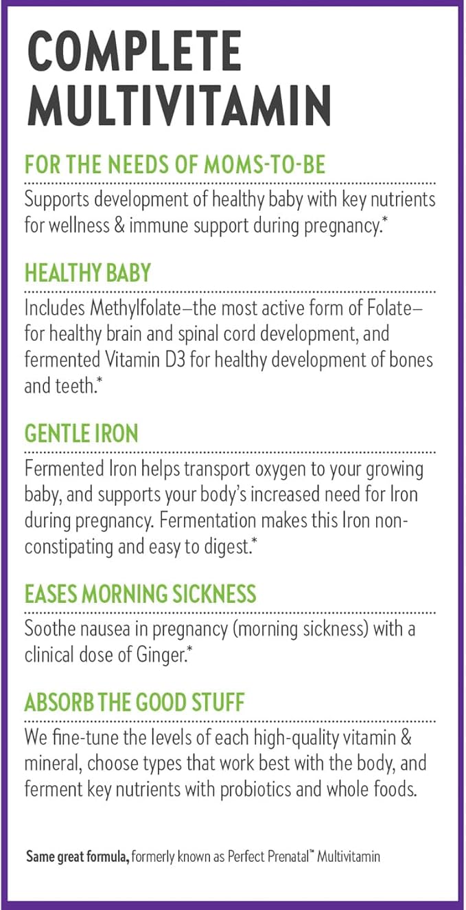 New Chapter Advanced Perfect Prenatal Vitamins, 192ct, Made with Organic, Non-GMO Ingredients for Healthy Baby & Mom - Folate (Methylfolate), Whole-Food Fermented Iron, Vitamin D3 + Ginger