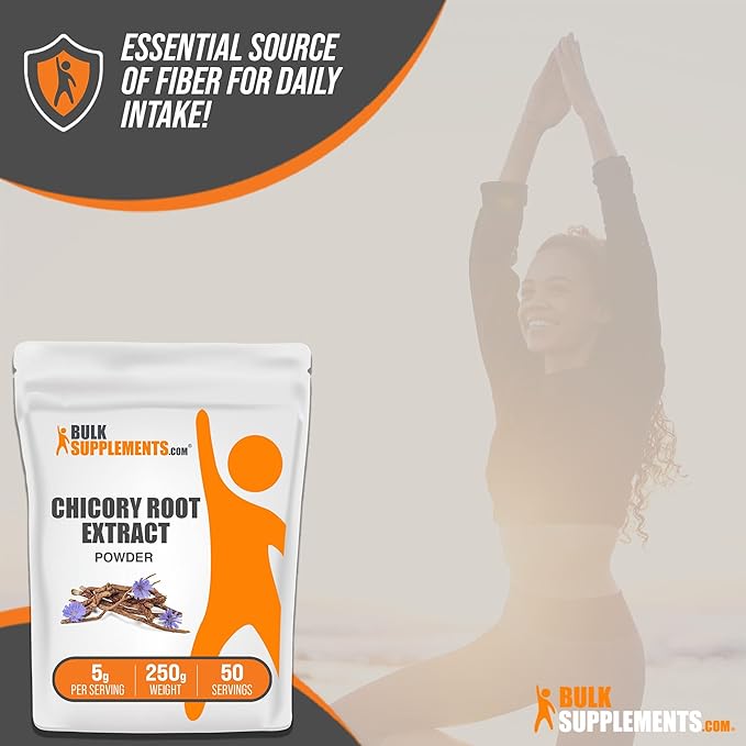 BulkSupplements.com Chicory Extract Powder - Chicory Root Supplement, Chicory Root Powder - Fiber Supplement, Gluten Free, 5g per Serving, 250g (8.8 oz) (Pack of 1)