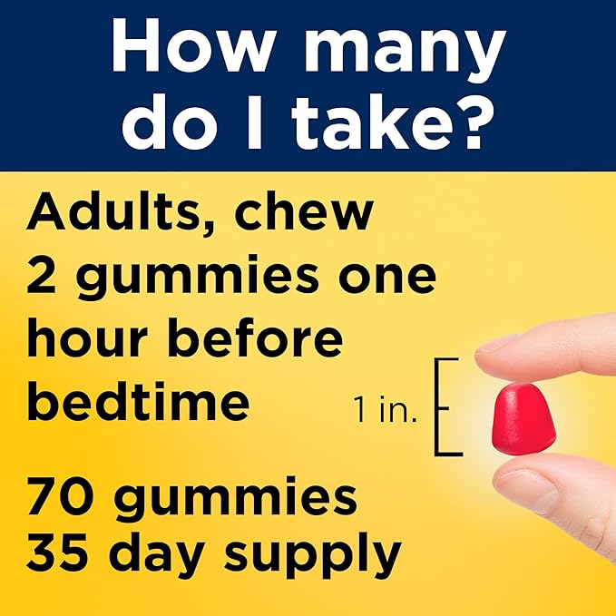 Nature Made Melatonin 10mg per serving Gummies, Maximum Strength Dosage, 100% Drug Free Sleep Aid for Adults, 70 Melatonin Gummies, 35 Day Supply