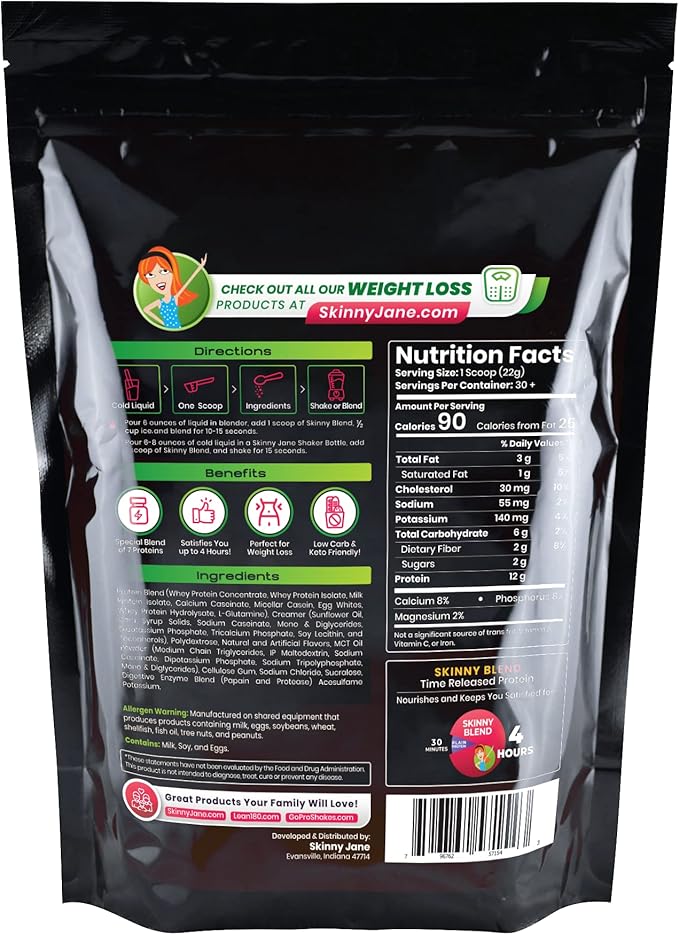 Skinny Blend - Best Tasting Protein Shake for Women - Slim Fast Weight Loss Shakes - Meal Replacement - Low Carb Breakfast - Diet Supplement - Appetite Suppressant - 30 Delicious Shakes (Vanilla)