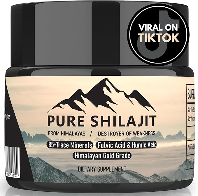 Himalayan Resin for Men and Women, Organic Natural Supplement with 85+ Trace Minerals + Humic Acid, High Potency Providing Energy, Strength & Immunity (30g New)