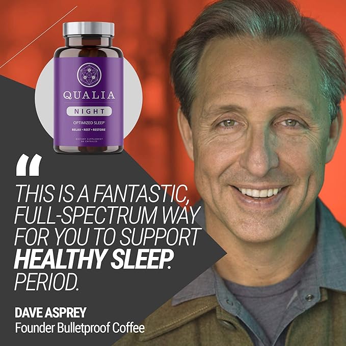 NEUROHACKER COLLECTIVE Qualia Night Sleep Aid | Non-Habit Forming | Science-Backed Supplement for Deep Refreshing Sleep | Melatonin-Free, Vegan, Non-GMO, Gluten-Free 80 Count | (1 Month Supply)