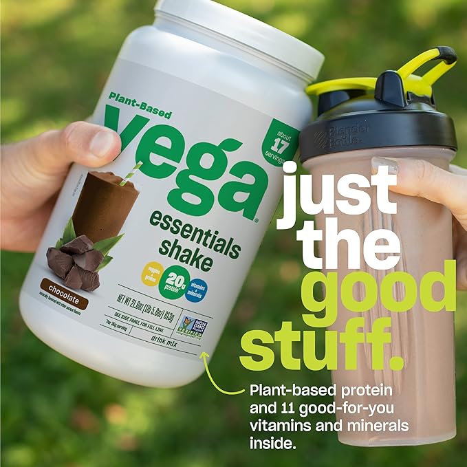 Vega Essentials Plant Based Protein Powder, Chocolate - Vegan, Superfood, Vitamins, Antioxidants, Keto, Low Carb, Dairy Free, Gluten Free, Pea Protein for Women & Men, 2.4 lbs (Packaging May Vary)