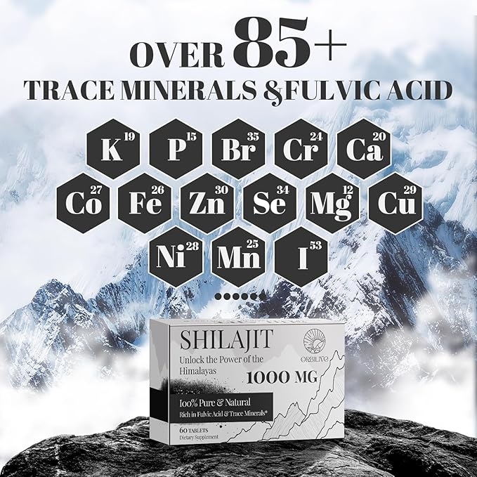 30,000 MG Shilajit Tablets, 100% Shilajit Pure Himalayan Organic, Shilajit for Men and Women Rich in Fulvic Acid & 85+ Trace Minerals, Shilajit Supplement for Energy & Immune System, 240 Count