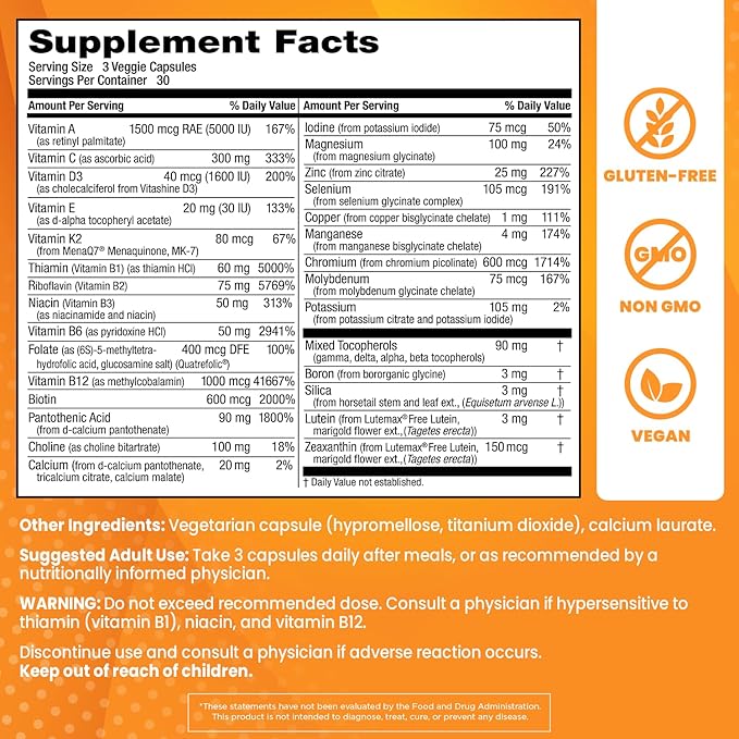 Doctor's Best Multi-Vitamin, Formulation Fully Optimized for Absorption, Multivitamin with Minerals, Vitamins, Antioxidants, Non-GMO, Vegan, Gluten Free, 90 Veggie Caps