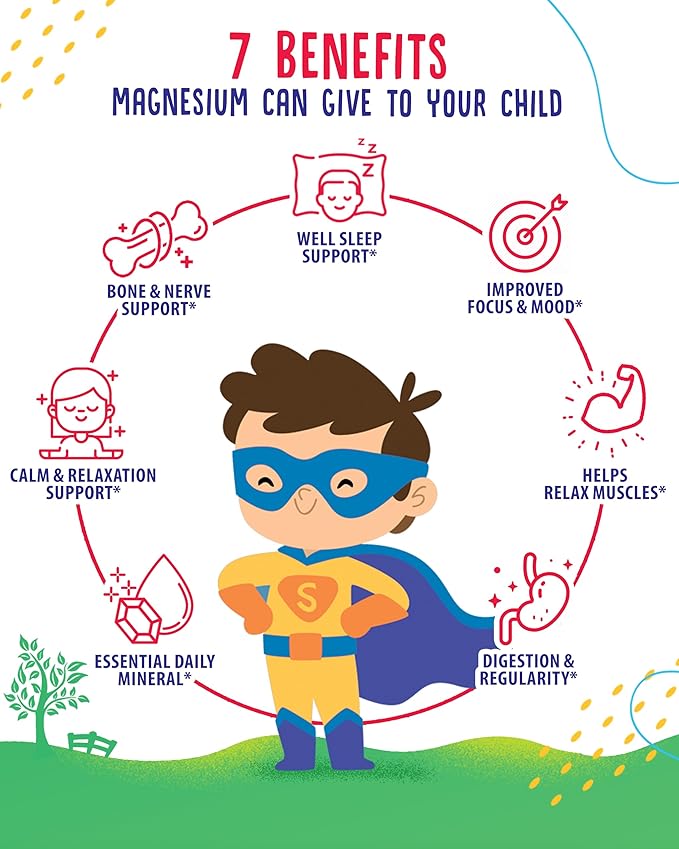 Sugar-Free Magnesium Gummies for Kids & Teens - 500mg Calm Magnesium Citrate Gummies - Chewable Magnesium Gummy Supplement for Sleep, Mood & Muscle Suppor