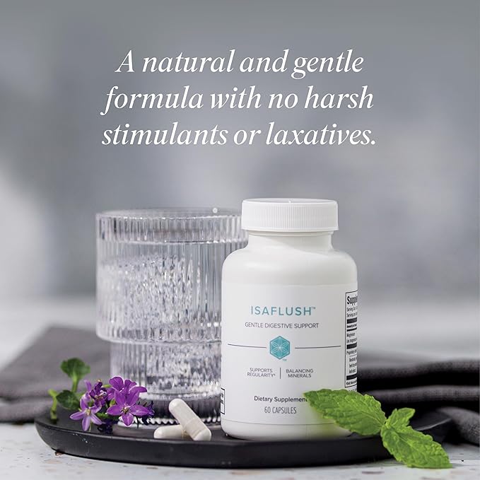 Isagenix IsaFlush - Gentle Digestive Support with Balanced Minerals Encouraging Regularity - No Harsh Laxatives - 60 Capsules