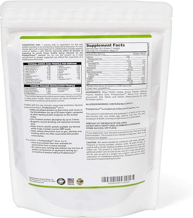 Low FODMAP Elemental Diet Protein Powder for IBS & SIBO Keto Paleo| ProHydrolase Digestive Enzymes| Gluten Soy Sugar & Grain Free Low Carb Whey Protein Isolate (WPI) Gut Friendly All Natural Chocolate