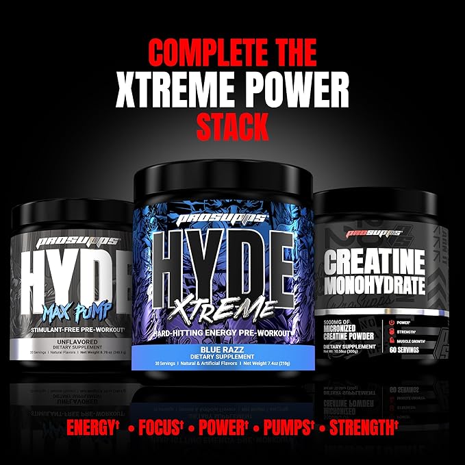 PROSUPPS® Mr. Hyde® Xtreme Pre-Workout Powder Energy Drink - Intense Sustained Energy, Pumps & Focus with Beta Alanine, Creatine & Nitrosigine, (30 Servings, Fruit Punch)
