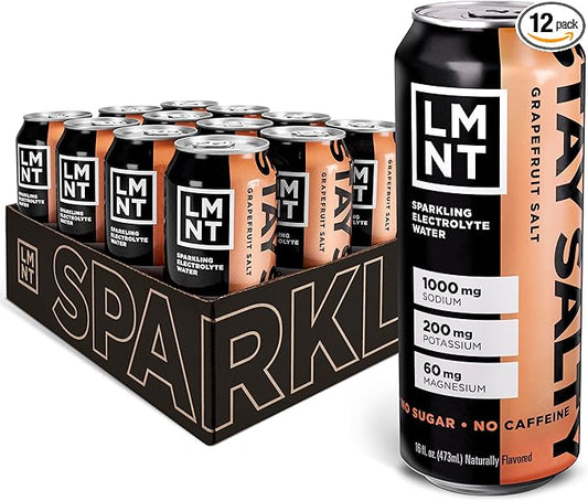 LMNT Sparkling Electrolyte Drink - Grapefruit Salt | 12-Count