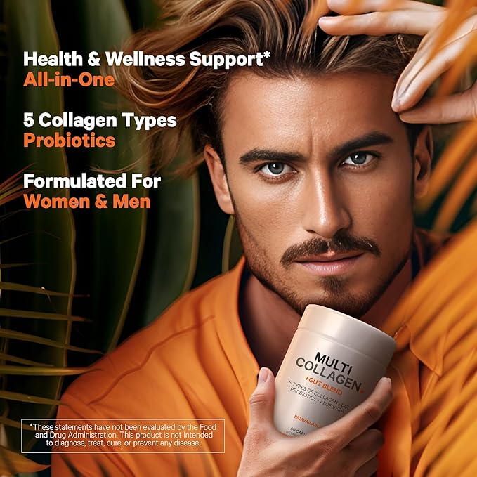 Codeage Multi Collagen + Gut Blend Supplement - Digestive Probiotics, DGL Licorice, Aloe Vera, Organic Peppermint Leaf, Slippery Elm - Hydrolyzed Bovine Collagen Pills - Non-GMO - 90 Capsules