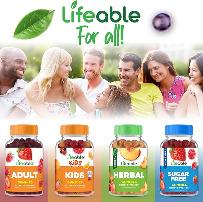 Lifeable Womens Multivitamin Gummy | with Vitamin A, C, D, E, Niacin, B6, Folate, B12, Biotin, Pantothenic Acid, Iodine, Zinc | Great Tasting Multivitamin for Women Gummies | 90 Gummies