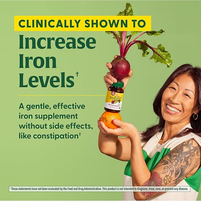 MegaFood Blood Builder - Iron Supplement Clinically Shown to Increase Iron Levels without Side Effects - Iron Supplement for Women with Vitamin C, Vitamin B12 and Folic Acid - Vegan - 60 Tabs