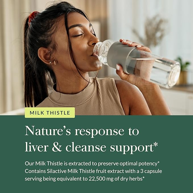 Gaia Herbs Milk Thistle - Liver Supplement & Cleanse Support for Maintaining Healthy Liver Function* - 120 Vegan Capsules (40-Day Supply)