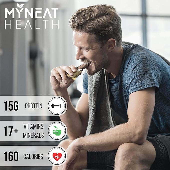 GO4IT Health Meal Replacement Bar, HIGH Protein Nutrition Bar, HIGH Fiber, LOW Calories, KETO friendly, On-the-go, Weight Loss Food Bar, 7/Box - (Peanut)