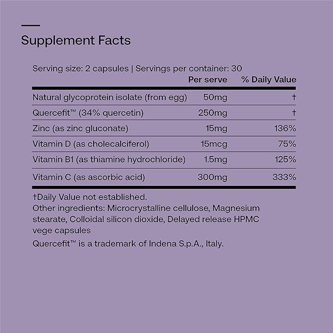SRW Imm¹ Defence | Supports Immune System Health & Energy Levels, Supplement for Immune Response | Contains Natural Glycoprotein Isolate (Muno-IgY™) and Quercetin | 180 Capsules