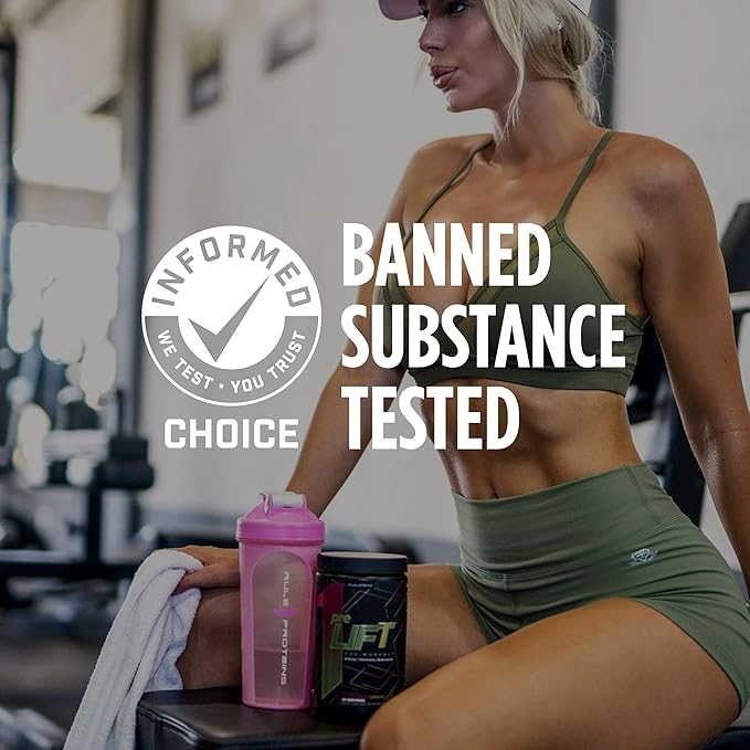 Rule 1 preLIFT Pre-Workout, 6g Citrulline, 3.2g Beta Alanine, 3 Caffeine Sources + 20 Others for Energy, Alertness, & Endurance (30 Servings, Wild Grape)