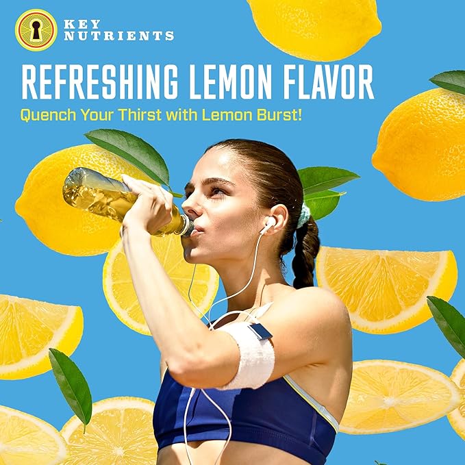 KEY NUTRIENTS Multivitamin Electrolytes Hydration Packets - Refreshing Lemonade Post Workout and Recovery 40 Pack - No Sugar, No Calories - Travel Hydration Powder