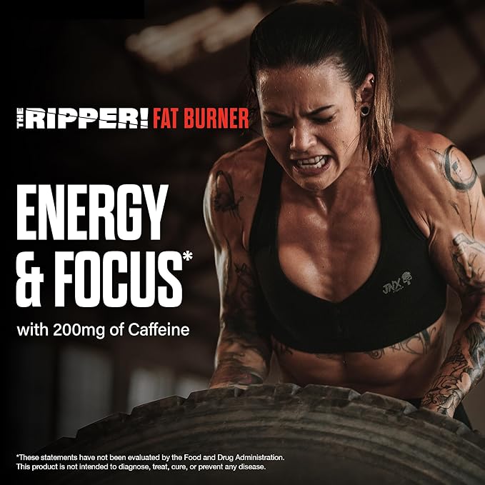 JNX SPORTS The Ripper! Shredding Thermogenic Fat Burner - Sour Candy 30 Servings | Advanced Fast Acting Stim Thermogenesis, Appetite Suppressant for Men & Women
