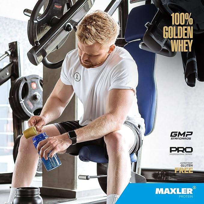 Maxler 100% Golden Whey Protein - 24g of Premium Whey Protein Powder per Serving - Pre, Post & Intra Workout - Fast-Absorbing Whey Hydrolysate, Isolate & Concentrate Blend - Salted Caramel 5 lbs