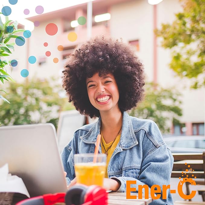 Ener-C Orange & Raspberry Multivitamin Drink Mix Powder Vitamin C 1000mg & Electrolytes with Real Fruit Juice Natural Energy & Immune Support for Women & Men - Non-GMO Vegan & Gluten Free - 60 Count