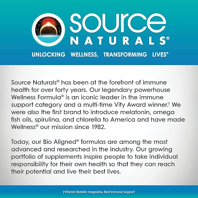 Source Naturals Wellness Formula Bio-Aligned Vitamins & Herbal Defense Advanced Immune Support* - Dietary Supplement & Immunity Booster - 240 Capsules