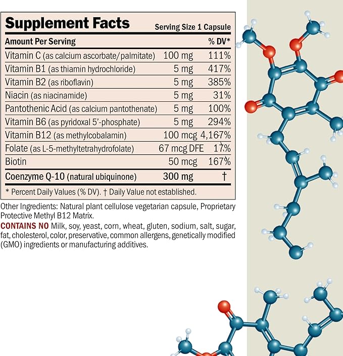 Andrew Lessman Coenzyme Q-10 300 mg 30 Capsules – Essential for Energy Production and Optimum Key Organ Function, Anti-Oxidant Support, Depleted by Aging, Plus B-Complex. Easy to Swallow Capsules
