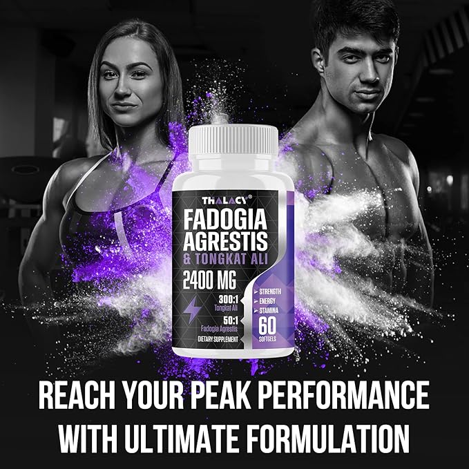 2400mg Fadogia Agrestis Tongkat Ali Supplement - Fadogia Agrestis 1400mg & Tongkat Ali 1000mg Ultra Blend, Maximum Strength, Muscle Mass & Athletic Performance, 120 Softgels