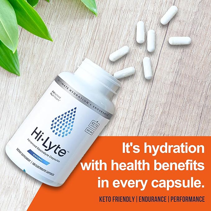 Hi-Lyte Electrolyte Replacement Capsules | Rapid Rehydration Supplement | Vegan & Keto Friendly | Gentle on Stomach | Magnesium, Potassium, Sodium | 100 Capsules