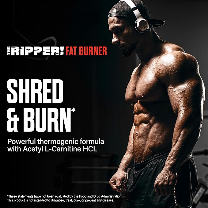 JNX SPORTS The Ripper! Shredding Thermogenic Fat Burner - Dark Grape 30 Servings | Advanced Fast Acting Thermogenic Pre-Workout, Appetite Suppressant for Men & Women