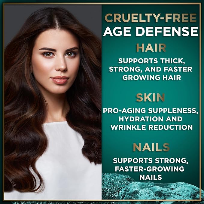 Vegan Collagen Booster Tablets - Cruelty-Free Vegan Collagen Supplements - Biotin, Organic Superfood, Plant Based Collagen Vitamins for Skin, Hair, Nails - 2-Pack, 60 Vegeterian Collagen Boost Pills