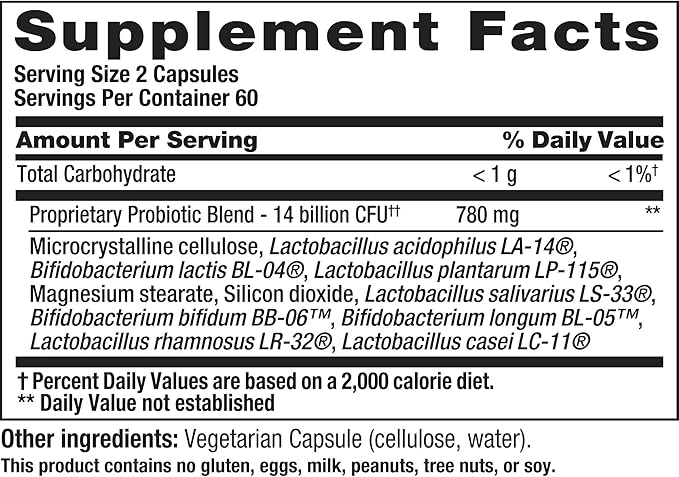 Nutrition Now PB 8 Probiotic Acidophilus For Life* Vegetarian Dietary Supplement for Men and Women, 120 Count