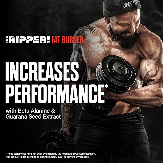 JNX SPORTS The Ripper! Shredding Thermogenic Fat Burner - Fruit Punch 30 Servings | Advanced Fast Acting Thermogenic Pre-Workout, Appetite Suppressant for Men & Women