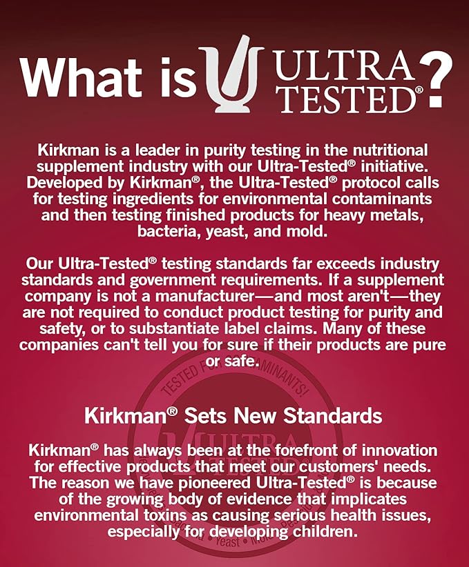 Kirkman - Children’s Multivitamin & Mineral Capsules - 120 Capsules - Potent Broad Spectrum Vitamin/Mineral Supplement - with Coenzyme Q-10 - No Artificial Colors or Flavors