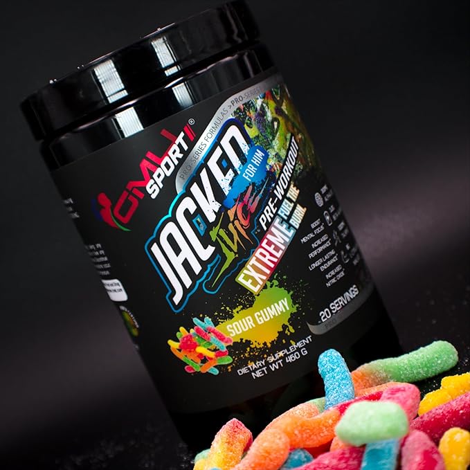 GMU SPORT Jacked Juice Pre-Workout Powder - High Energy, Explosive Pump & Focus Pre Workout Powder for Men & Women 8g Citrulline Malate, Creatine, Beta Alanine, B-Vitamin Boost - 40 Servings