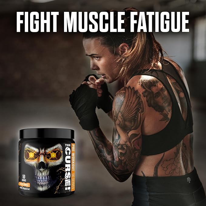 JNX SPORTS The Curse! Pre Workout Powder - Orange Mango 50 Servings | Preworkout: Boost Strength, Energy + Focus for Men & Women | Caffeine, Beta-Alanine, Creatine & L-Citrulline