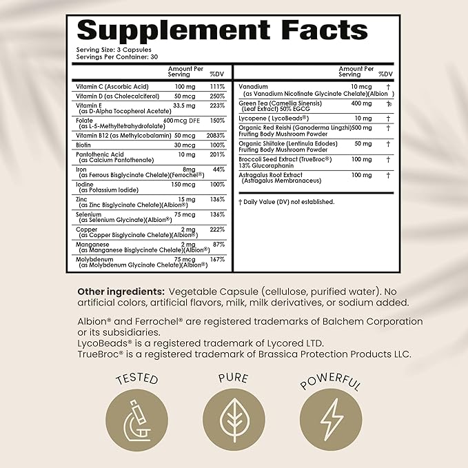 PAPCLEAR Physician Formulated | All Natural Immune Support Supplement | Advanced Powerful Immunity Booster | 21 Vitamins & Nutrients with Organic Shiitake Mushroom & Lycopene | 90 Capsules | Pack of 2