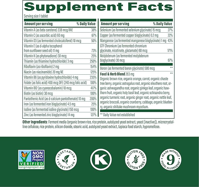 MegaFood Women's 40+ One Daily Multivitamin for Women with Vitamin B12, Vitamin B6, Vitamin C, Vitamin D, Zinc & Iron – Plus Real Food - Immune Support - Bone Health - Non-GMO - Vegetarian - 90 Tabs