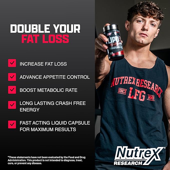 Nutrex Research Lipo-6 Black Ultra Concentrate | Thermogenic Energizing Fat Burner Supplement, Increase Weight Loss, Energy & Intense Focus |Capsule, 60Count