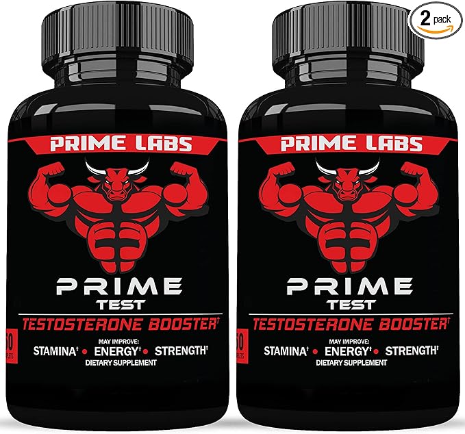 Prime Labs - Men's Testosterone Booster (2 Pack) - Stamina, Endurance, & Strength Booster - 120 Caplets