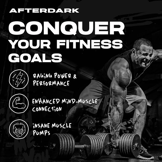 AFTERDARK INHUMAN Pre-Workout Powder, Enhanced Mind-Muscle Connection, Sustained Energy, Potent Nootropic Blend, Vegan, Gluten-Free, Soy-Free, 400mg Caffeine, No Crash, Candy Rope