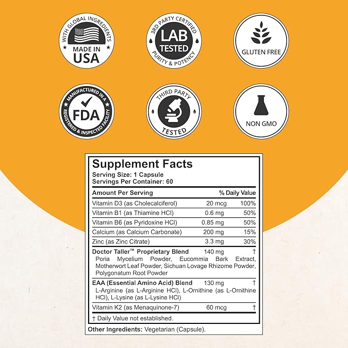 NuBest Doctor Taller - Premium Bone Strength Formula for Bone Strength, Immunity & Healthy Bone - Keto with Calcium, Vitamin D3, Vitamin K2, Amino Acids & Herbs for Children (8+) - 2 Pack